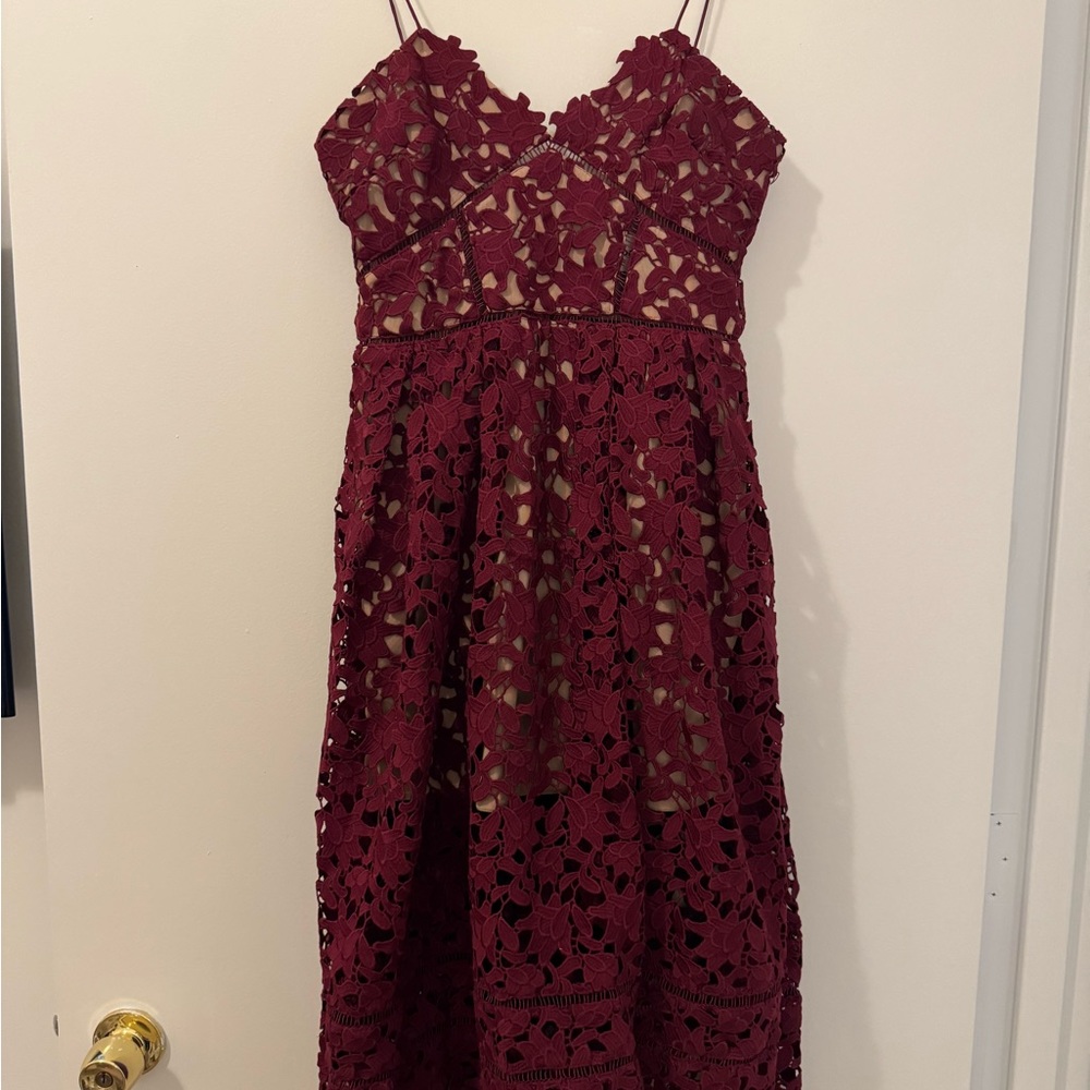 Self Portrait Burgundy Azaelea Dress - size 8